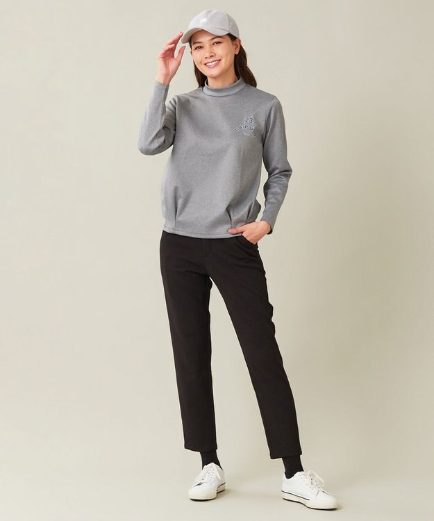 23区GOLF 【WOMEN】ライトダンボール モックネックシャツ ライトグレー系