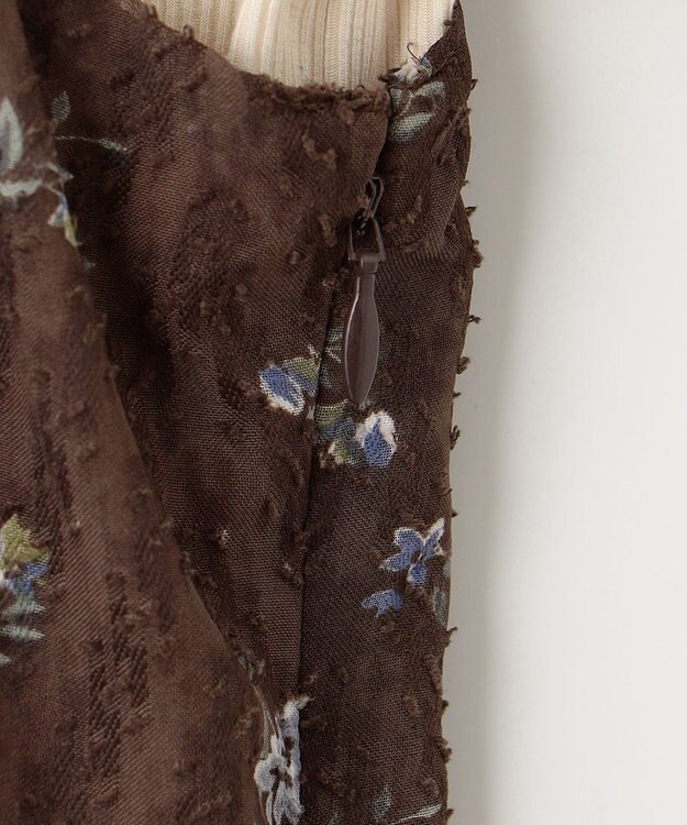 ANY SIS 【2SET】フラワーキャミ ワンピース × リブインナー ブラウン系×アイボリー