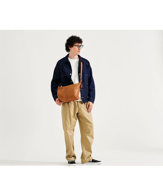 genten ライトシープ　ショルダーバッグ小 キャメル