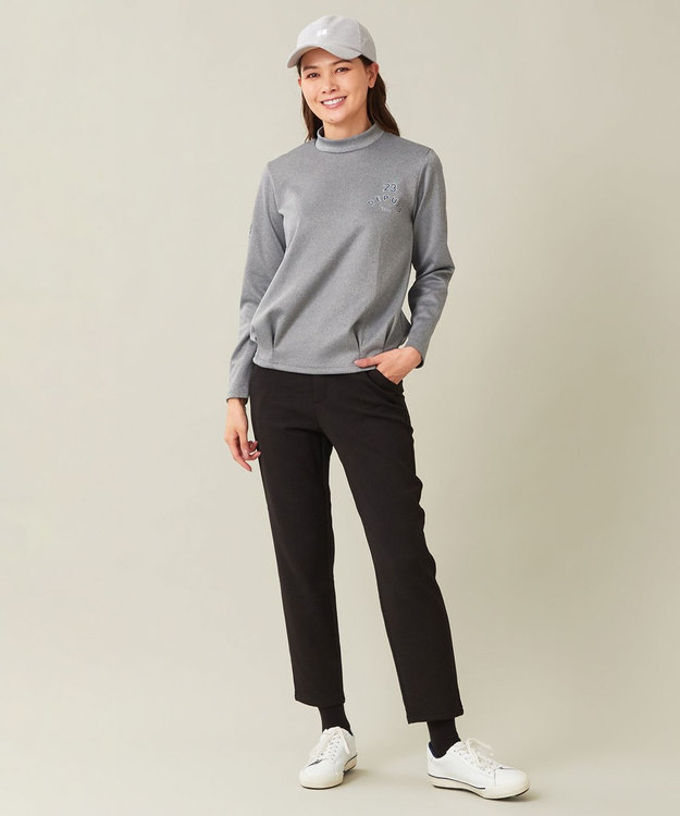 23区GOLF 【WOMEN】ライトダンボール モックネックシャツ ライトグレー系