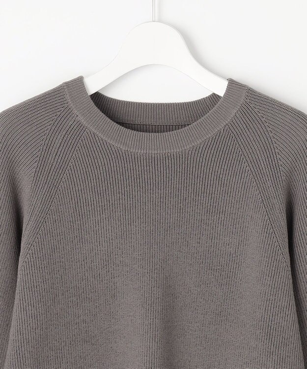 ANY SIS L ニットレイヤード シャツ ツインセット チャコール×ブルー