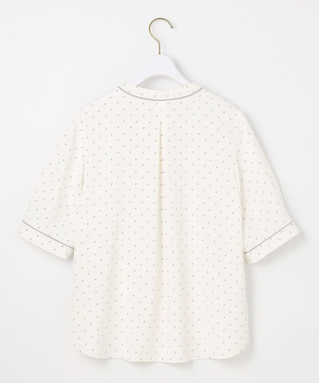 ANY SIS L 【洗える】バイカラーラッフルボウ ブラウス アイボリーベース