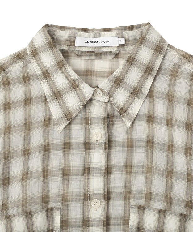 AMERICAN HOLIC シアーチェックシャツ Light Beige