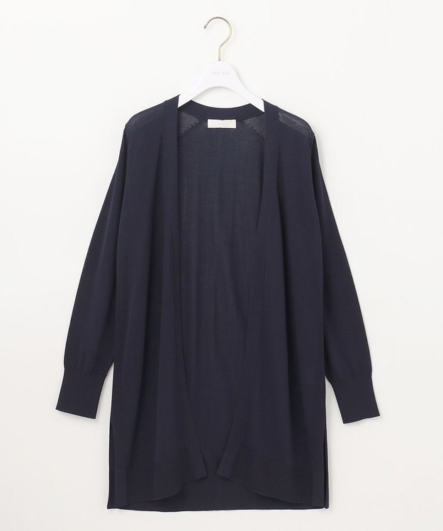 ANY SIS 【UVケア】サイドスリットロング カーディガン ネイビー