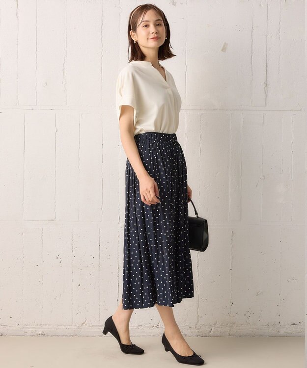 組曲 S 【WEB限定】ライトジョーゼットスキッパー ブラウス アイボリー系