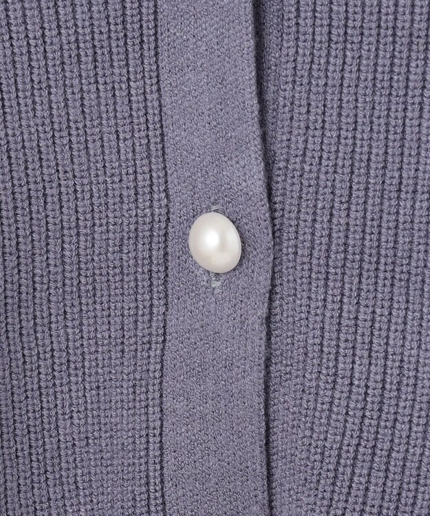 ANY 【手洗い可】パールカーディガン ブルーグレー
