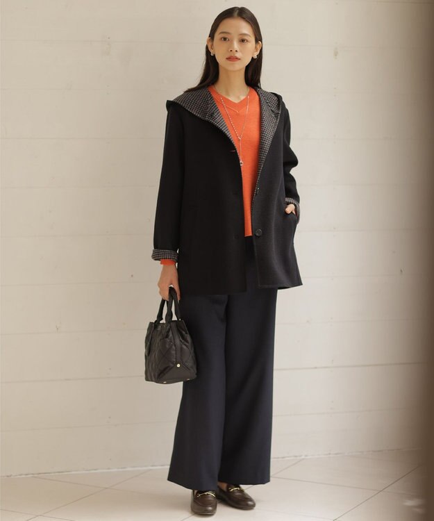 J.PRESS LADIES 3way ガラスリング ラリエット ネックレス ツヤシルバー系