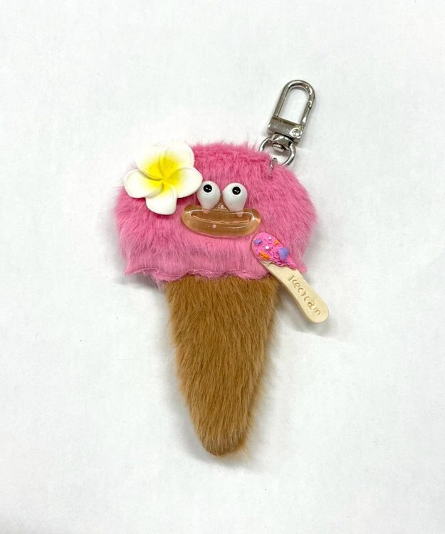 WEGO ミニデリシャスアイスクリームモンスターぬいぐるみキーホルダー ピンク
