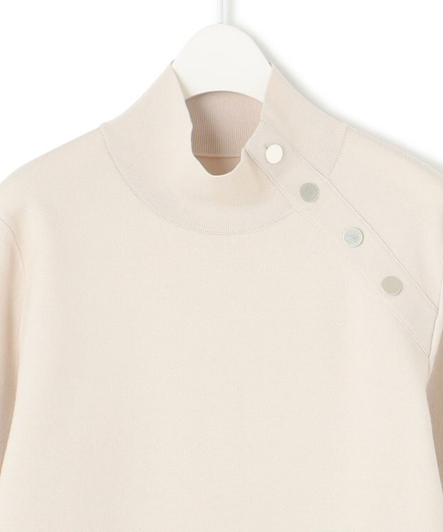 ICB L 【洗える】ウールブレンドスムース ハイネックプルオーバー トープ系