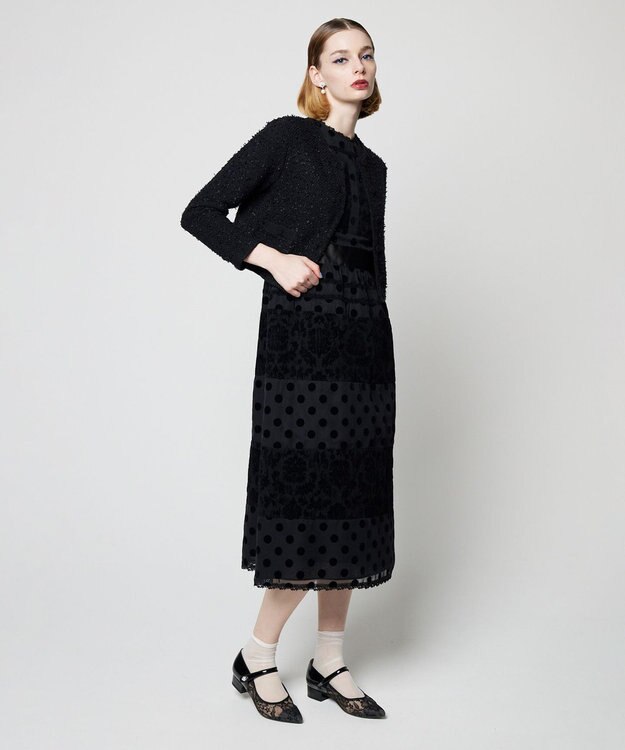 TOCCA 【洗える！】UNSNARL TWEED ニットカーディガン ブラック系