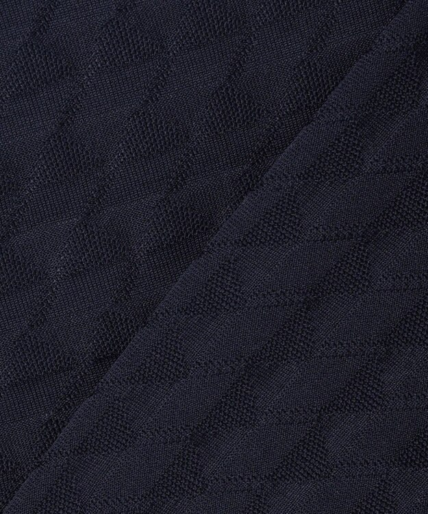 23区GOLF 【WOMEN】フラッグジャガードニットポロシャツ ストレッチ 半袖 ネイビー系