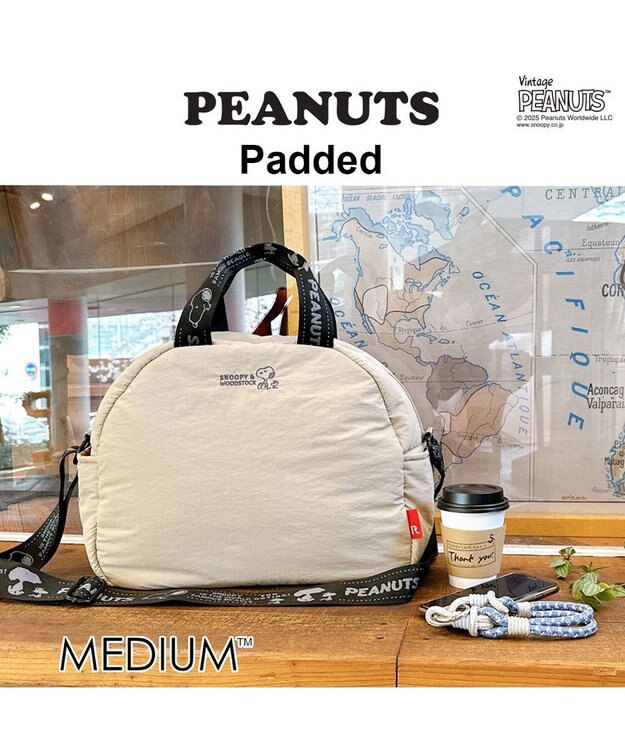 ROOTOTE 8454【スヌーピー】IP.ミディアム.パデット.ピーナッツ-0S 04：マットベージュ