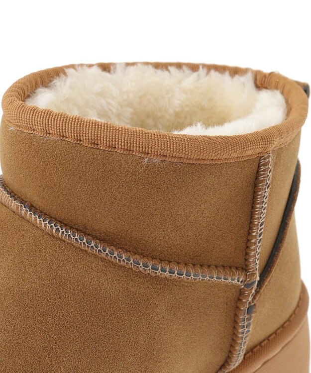 Green Parks ・minia フェイクムートンショートブーツ Camel