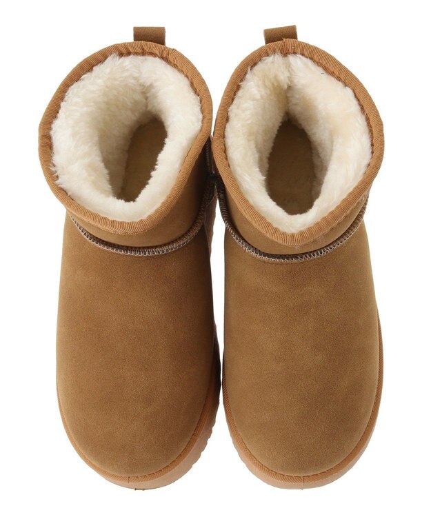 Green Parks ・minia フェイクムートンショートブーツ Camel