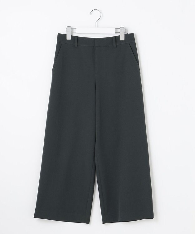 J.PRESS LADIES S 【洗える】アルガンシルク ワイドパンツ ダークグリーン系