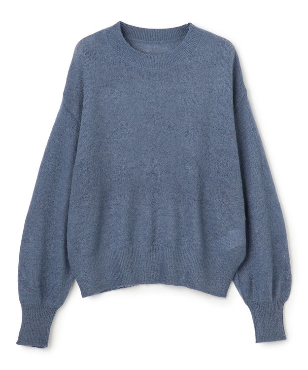 UNFILO シアーアルパカ ボリュームスリーブ ニット ダルブルー