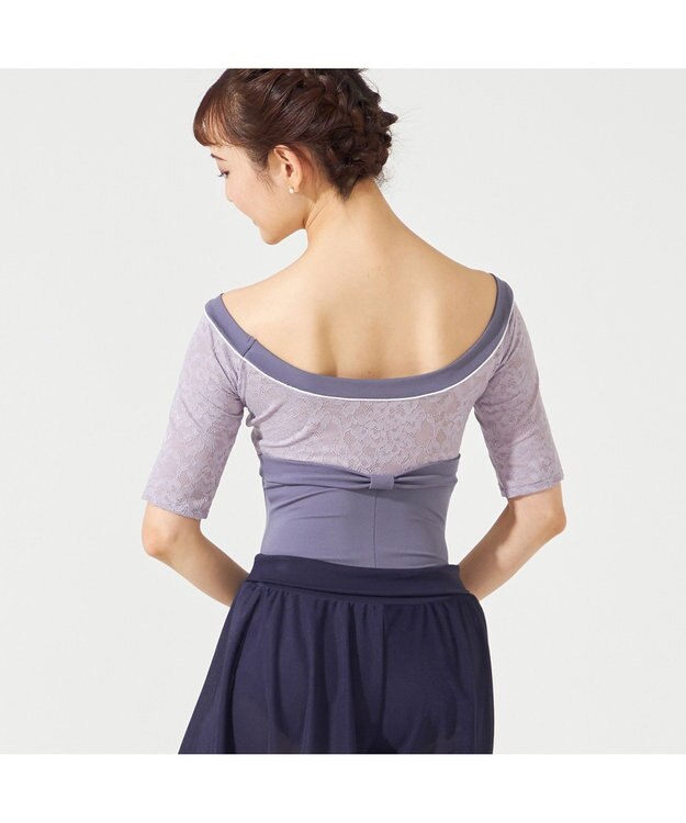 Chacott ハーフスリーブレオタード グレー