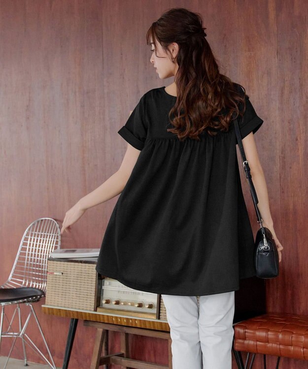 Tiaclasse 【UVカット・吸水速乾】 “きれい見え” バックフレアチュニック ブラック