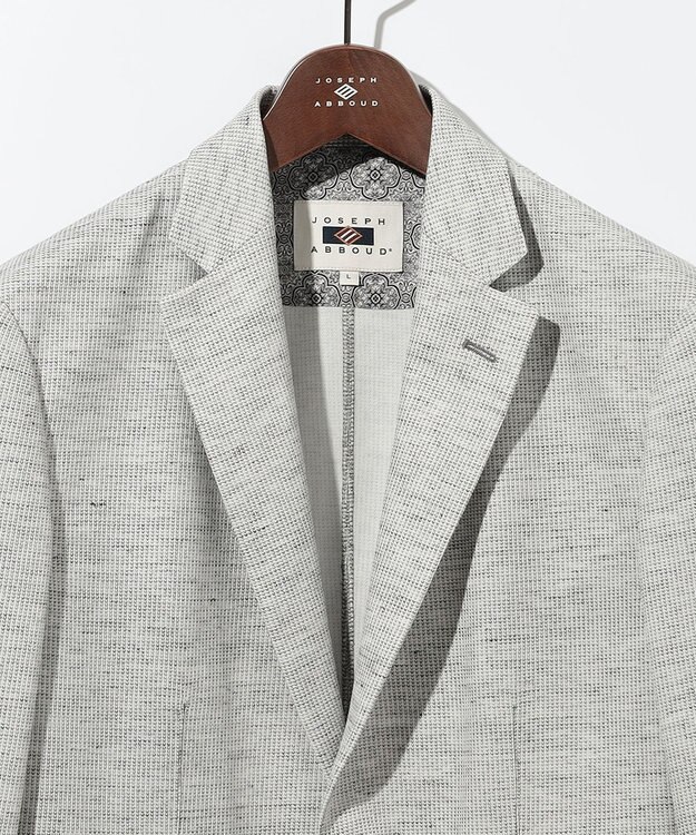 JOSEPH ABBOUD 【洗える・軽量・ストレッチ・速乾】ノルマンディーリネントップ ジャージー ジャケット ライトグレー系