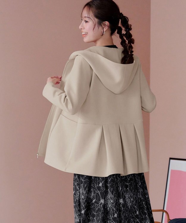 Tiaclasse ソフトダンボールバックフレアフーディー ライトベージュ