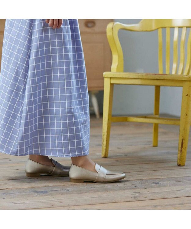 ing <ing>【WEB限定】レザーベルトローファー ゴールド