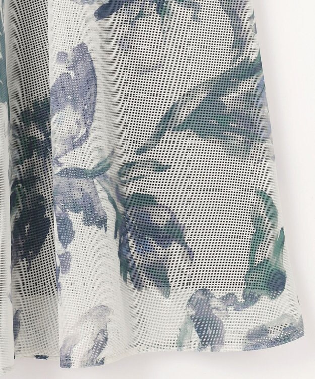 ANY SIS L 【洗える】メッシュフラワープリント スカート ネイビー系