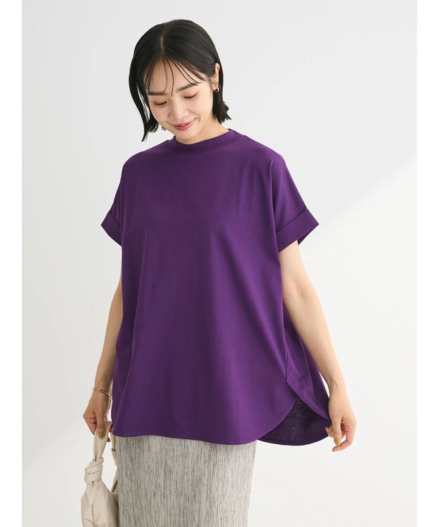 Green Parks 汗染み防止プチハイネックプルオーバー Purple