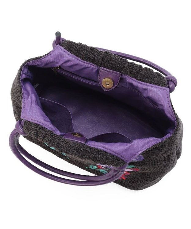 ANNA SUI ポタリーフラワー ハンドバッグ クロ