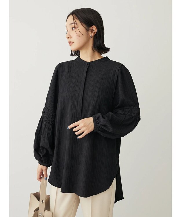 Green Parks 表面変化比翼シャツチュニック Black