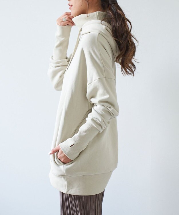 OP／FILA 【OP】ネックウォーマー付き裏毛パーカー グレー