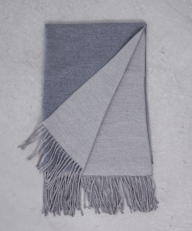 Tiaclasse 【洗える】リバーシブルデザイン大判マフラー グレー