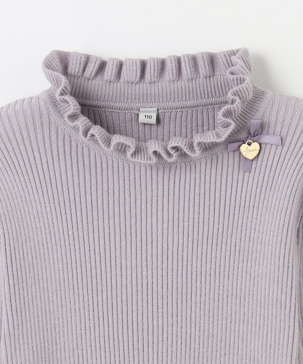 ANY KIDS 首フリルしあわせタッチニット サックスブルー