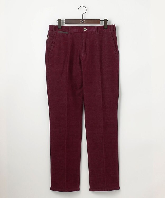 JOSEPH ABBOUD 【ウエストも伸びる！/ストレッチ/暖かい/オーガニック】オーガニックカルゼストレッチ パンツ ワイン系