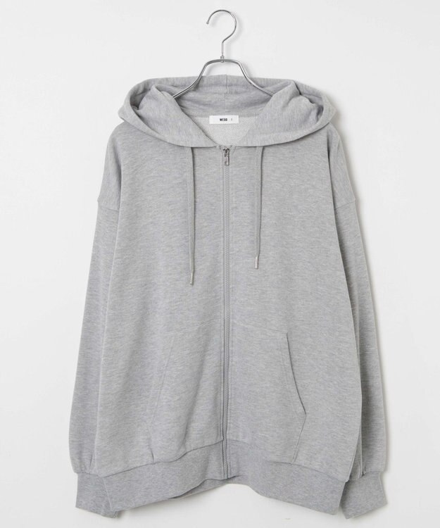 WEGO 【SCHOOLITEM】ルーズフィットジップパーカー 杢グレー