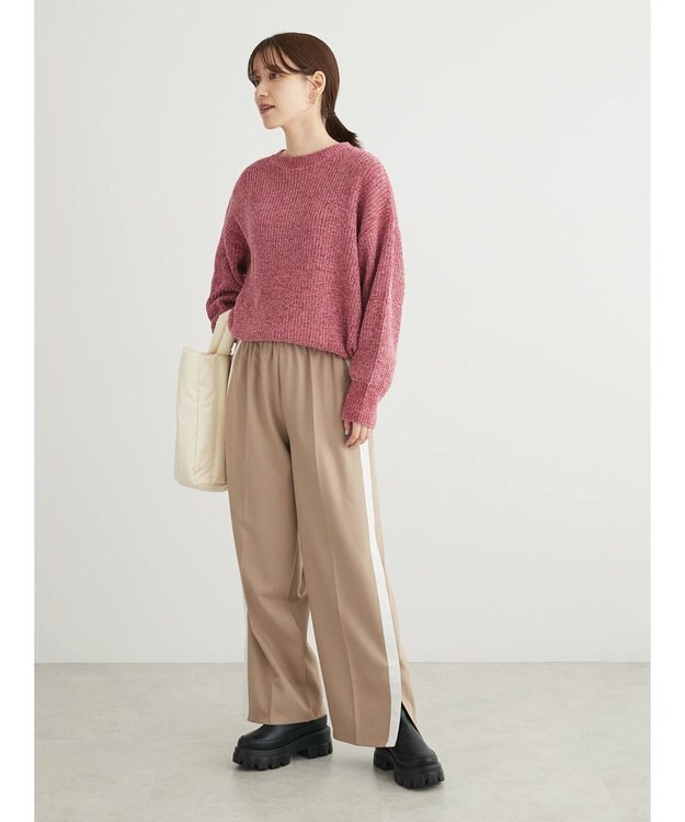 Green Parks ベロアモールニットプルオーバー Pink