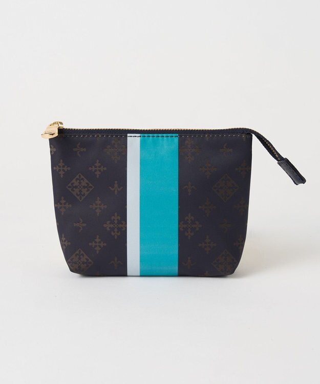 russet ラインプリントポーチ S(Z-227) Purple/BR