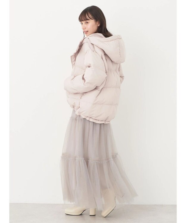 earth music&ecology フーディー中綿ブルゾン Beige