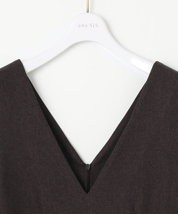 ANY SIS L 【2SET】プリーツコンビ ジャンパースカート セット ブラウン×アイボリー