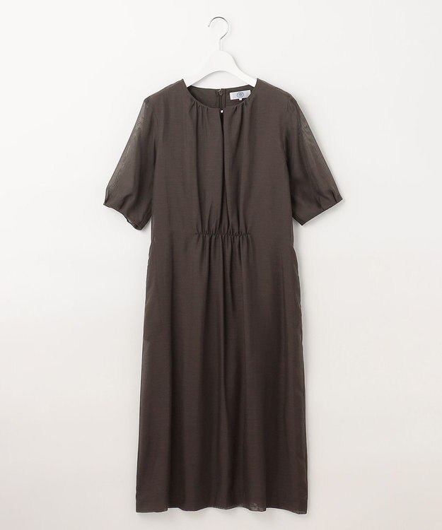 J.PRESS LADIES L 【WEB限定カラーあり・洗える】 ブライトスパンボイル ワンピース ダークブラウン系