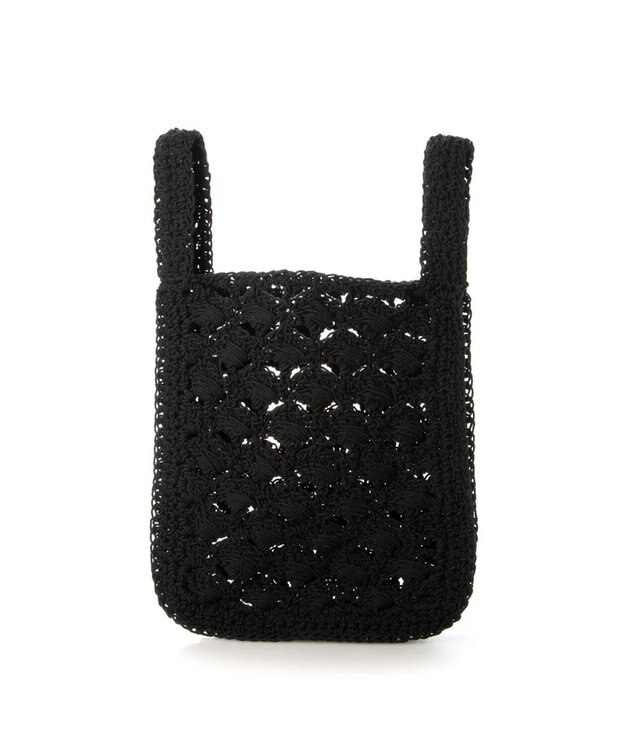 UNBILLION cachecache 柄編みショッパーミニトート ブラック