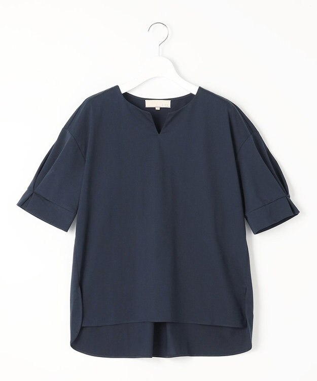 自由区 【WEB限定・洗える・XSサイズあり】トリコットジャージー カットソー ネイビー系