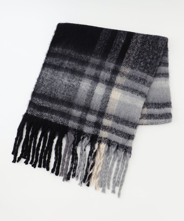 Feroux 【古畑星夏さん着用】チェック ストール ブラック系2