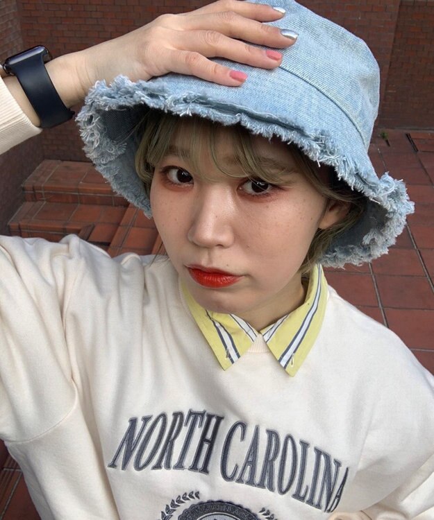 WEGO フリンジバケットハット デニム淡色