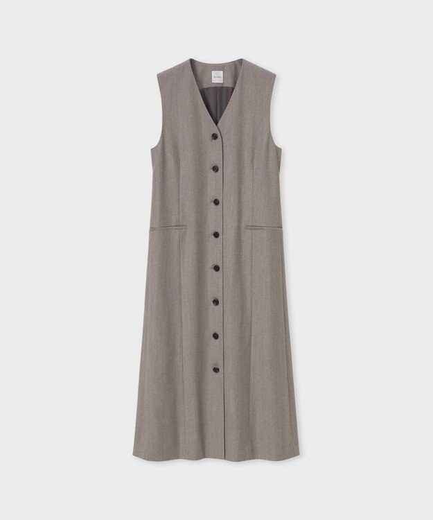 Paul Smith カシミアブレンド フランネル ジャンパースカート グレイッシュベージュ