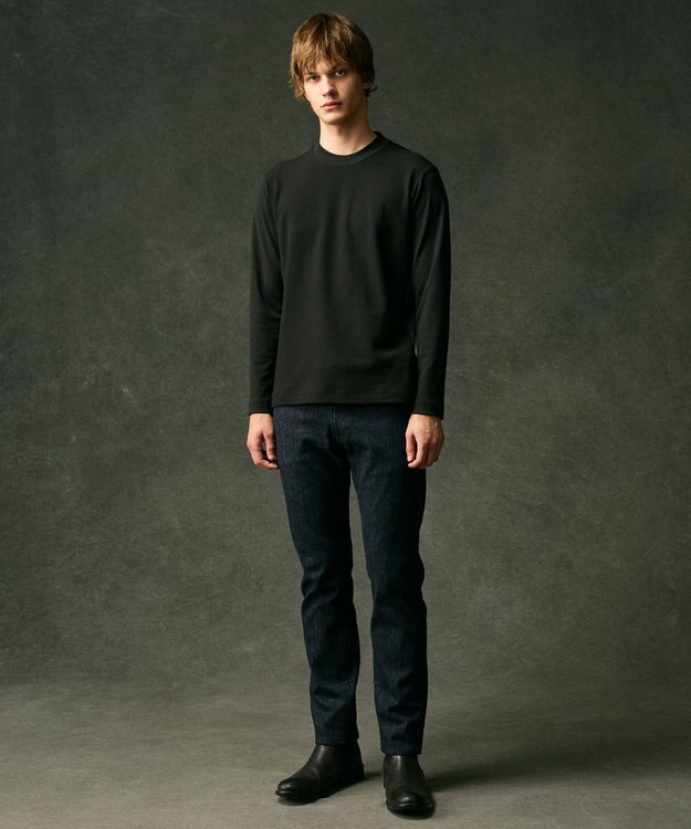 JOSEPH ABBOUD 【キングサイズ・エコ素材和紙使用/日本素材/日本縫製/軽量/通気性/速乾性】和紙フライス×ハニカムＴシャツ ブラック系