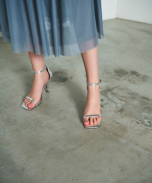 GRACE CONTINENTAL テーラーチュールワンピース グレー