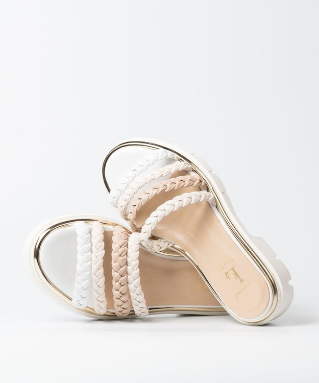 BONTRE 【LucaGrossi/ルカグロッシ】編み込みベルトサンダル ホワイト