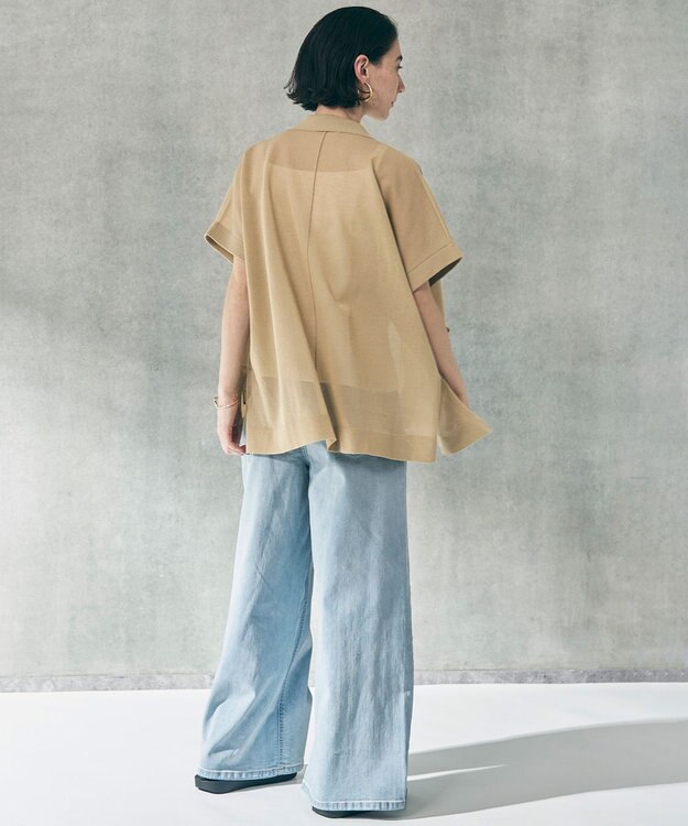 UNFILO シアーフォルムニット ジャケットジレ サンドベージュ