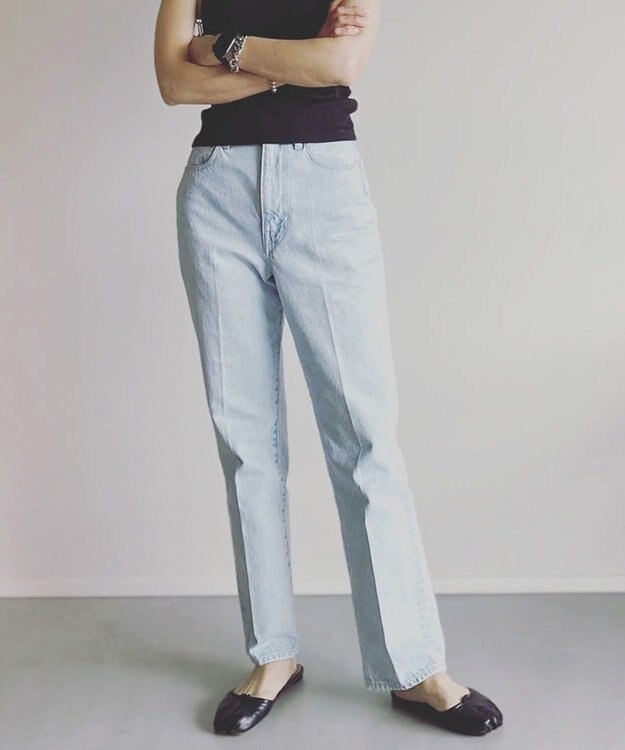 woadblue ハイライズデニムパンツ アイスブルー ICEBLUE