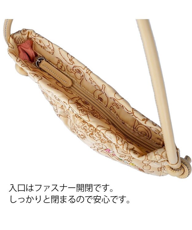 tsumori chisato CARRY 森のどうぶつ刺繍 ショルダーバッグ ベージュ